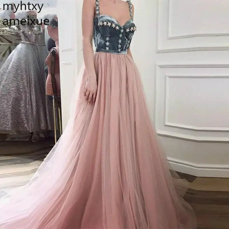 New Velvet Tulle Pink Small Fresh And Sexy Evening Dresses 2021 Arabic Party Dress Gown Dubai Kaftan Formal Robes De Soiree
New Velvet Tulle Pink Small Fresh And Sexy Evening Dresses 2021 Arabic Party Dress Gown Dubai Kaftan Formal Robes De Soiree