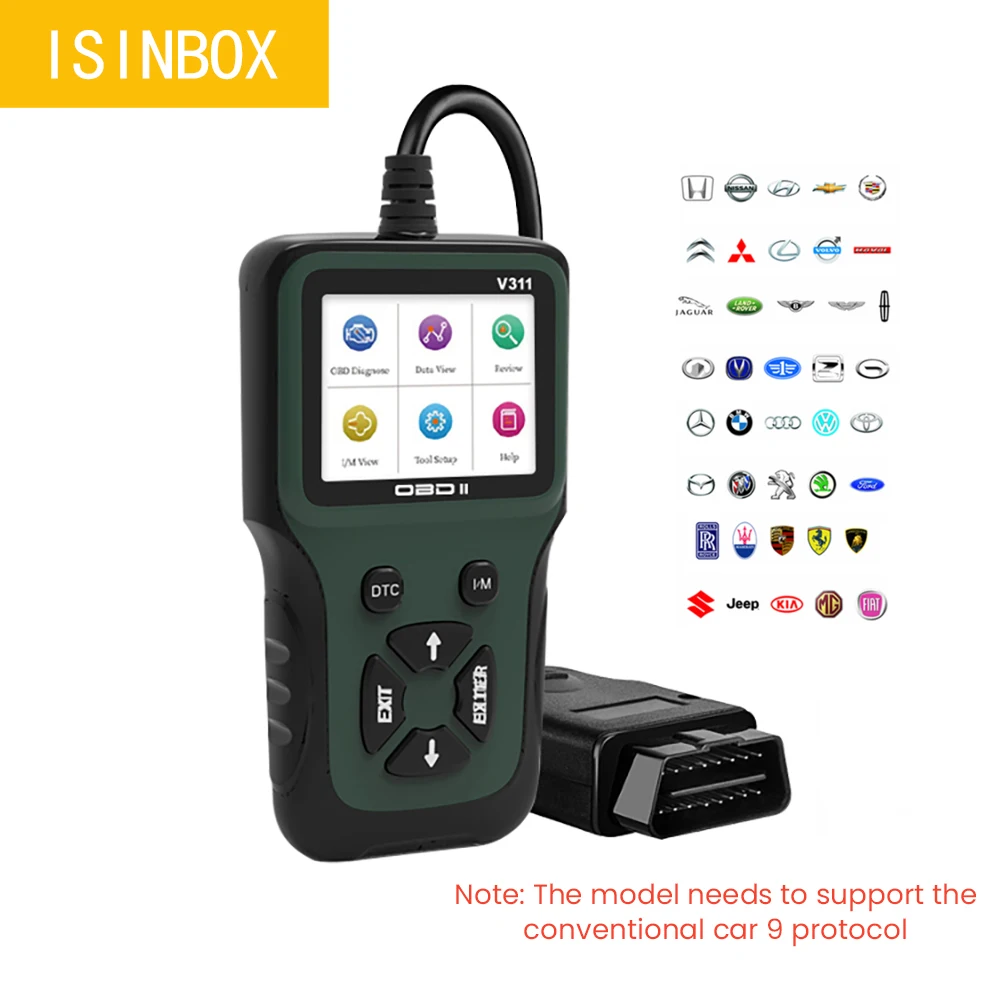 V311 ручной Автомобильный сканер OBD2 OBD 2 II считыватель кодов OBDII с цветным ЖК-дисплеем с подсветкой
V311 ручной Автомобильный сканер OBD2 OBD 2 II считыватель кодов OBDII с цветным ЖК-дисплеем с подсветкой
