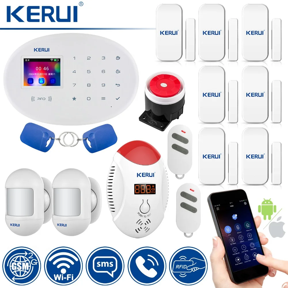 KERUI W20 умный дом сигнализация WIFI GSM RFID карта охранная сигнализация с 2,4 дюймовым TFT сенсорной панелью детектор движения сигнализация
KERUI W20 умный дом сигнализация WIFI GSM RFID карта охранная сигнализация с 2,4 дюймовым TFT сенсорной панелью детектор движения сигнализация