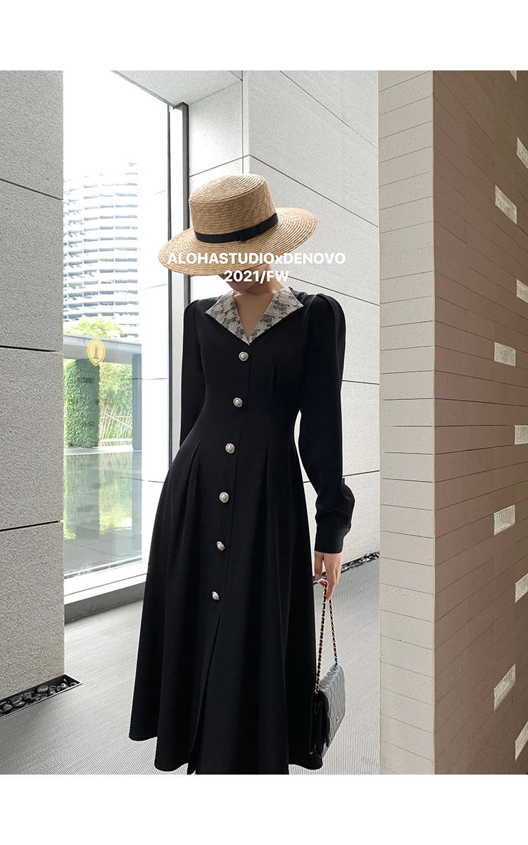 Elegant Women's Dress Lace Single Breasted Slim Party Midi Dress Autumn High Waist Chic Vestidos
Elegant Women's Dress Lace Single Breasted Slim Party Midi Dress Autumn High Waist Chic Vestidos