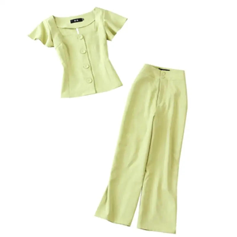 Fashion plaid suit female summer New high-quality thin half-sleeved shirt top + high waist wide leg pants casual outfit women
Fashion plaid suit female summer New high-quality thin half-sleeved shirt top + high waist wide leg pants casual outfit women