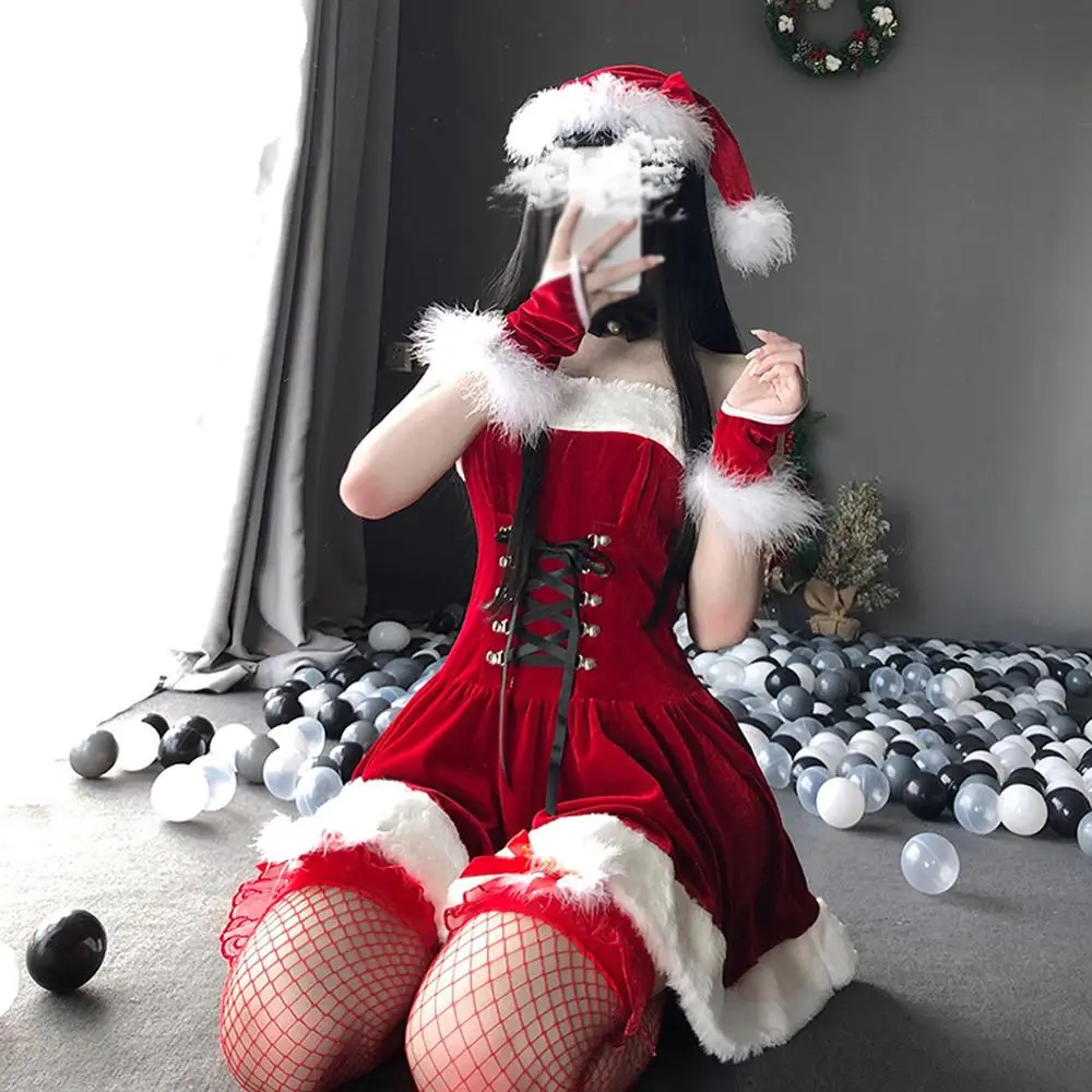 Sleeveless Maid Waitress Winter A-Line Tube Dress Gift Christmas Xmas Party Lady Miss Santa Claus Cosplay Costume Sexy Uniform
Sleeveless Maid Waitress Winter A-Line Tube Dress Gift Christmas Xmas Party Lady Miss Santa Claus Cosplay Costume Sexy Uniform