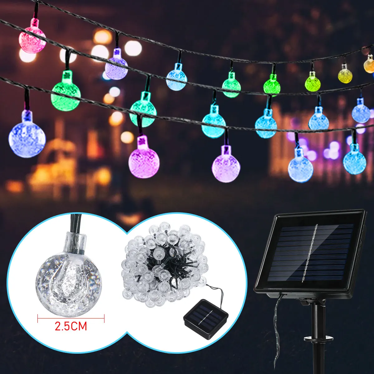 5m - 12m Solar Lamp Crystal Ball LED String Lights Flash Fairy Light For Outdoor Garden Easter Christmas Wedding Decoration
5m - 12m Solar Lamp Crystal Ball LED String Lights Flash Fairy Light For Outdoor Garden Easter Christmas Wedding Decoration
