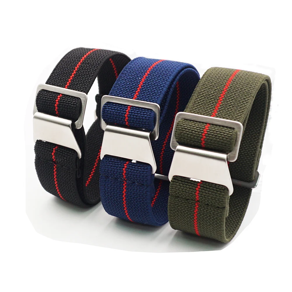 60s French Troops Parachute Bag Elastic Watch Nato Strap 20mm 22mm Nylon Watchbands Man's Universal Smart Watch Fabric Wristband
60s French Troops Parachute Bag Elastic Watch Nato Strap 20mm 22mm Nylon Watchbands Man's Universal Smart Watch Fabric Wristband