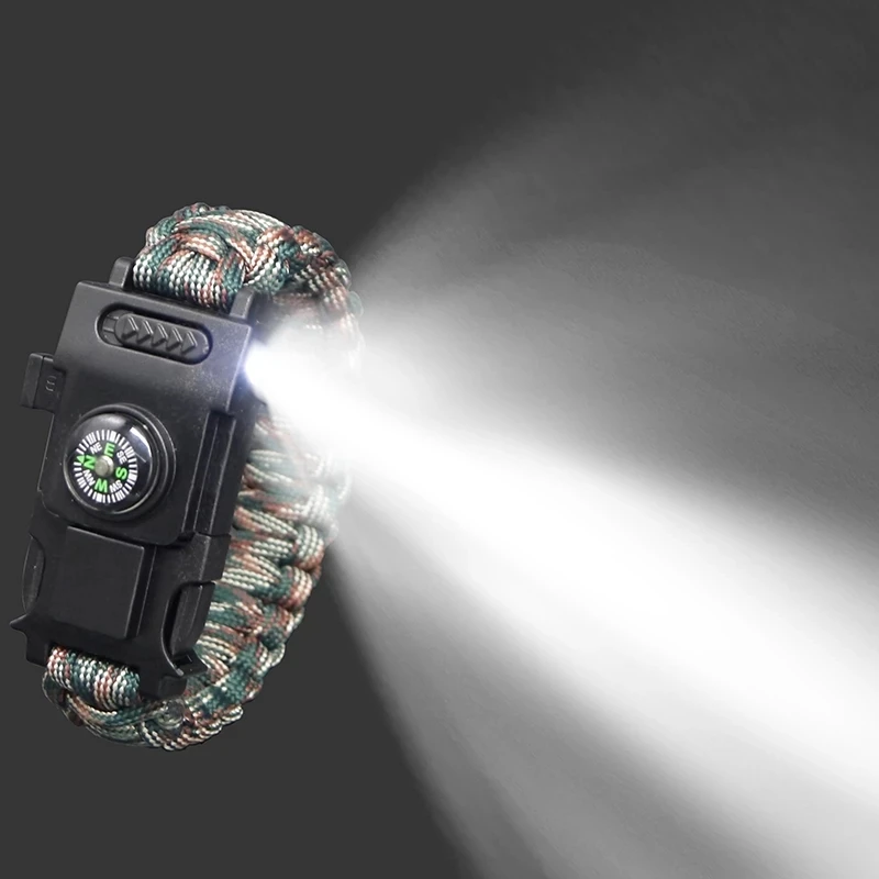 Emergency Paracord Bracelet 4mm LED Light Survival Bracelet Multi-function Camping Hiking Rscue Hand Rope Outdoor First Aid Kits
Emergency Paracord Bracelet 4mm LED Light Survival Bracelet Multi-function Camping Hiking Rscue Hand Rope Outdoor First Aid Kits