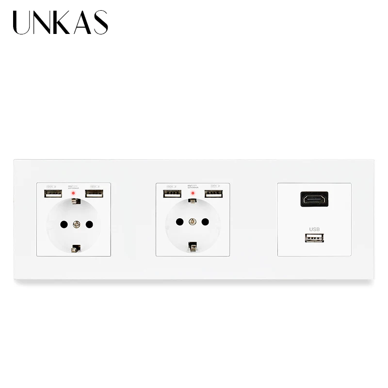 UNKAS HDMI-Compatible USB + Dual EU Standard Wall Socket With 4 USB Charge Port Hidden Soft LED Indicator Plastic Panel
UNKAS HDMI-Compatible USB + Dual EU Standard Wall Socket With 4 USB Charge Port Hidden Soft LED Indicator Plastic Panel