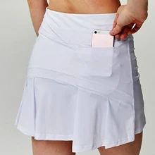 S-XXXL Women Tennis Skirts Badminton Golf Pleated Skirt High Waist Fitness Shorts with Phone Pocket Girl Athletic Sport Skorts