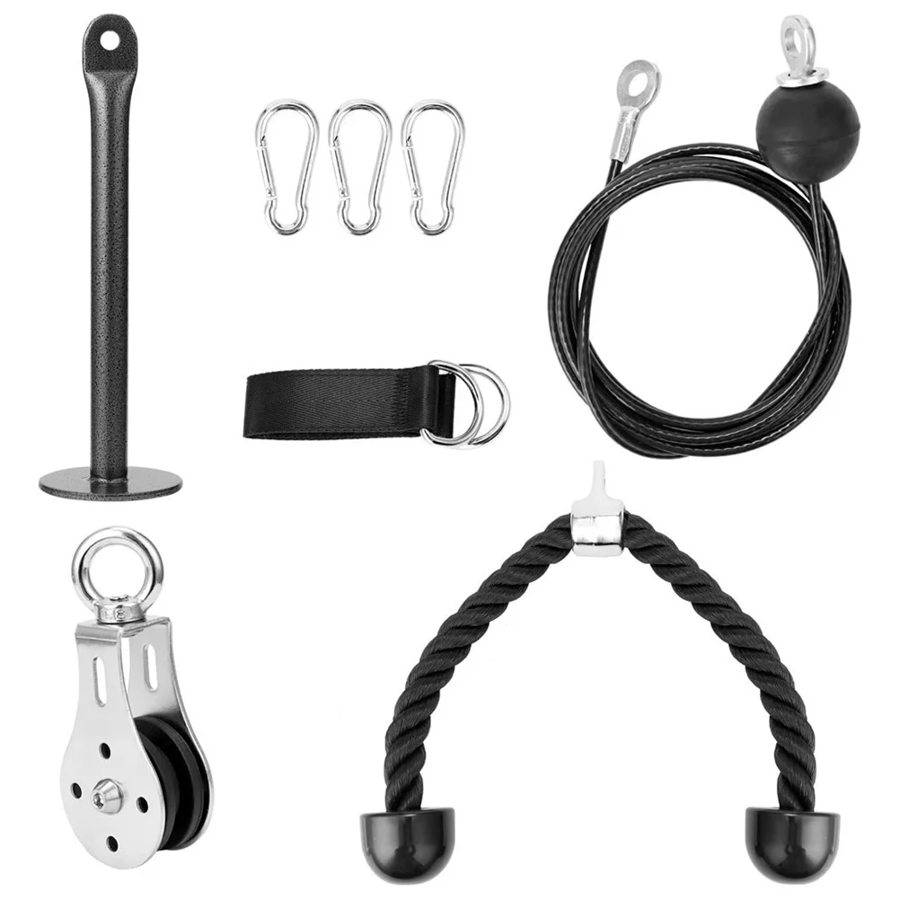 1 Set Triceps Pulley System Arm Strength Training Pulley DIY Pulley Attachment 
1 Set Triceps Pulley System Arm Strength Training Pulley DIY Pulley Attachment