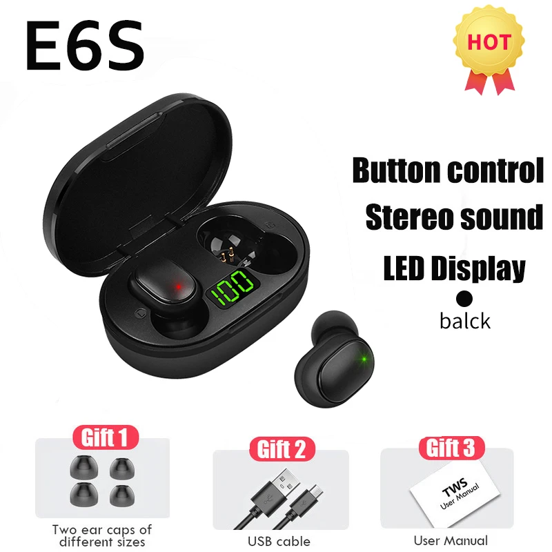 TWS E6S Bluetooth Headphones Wireless Earbuds For Xiaomi Redmi Noise Cancelling Headsets With Microphone Handsfree A6S Earphones
TWS E6S Bluetooth Headphones Wireless Earbuds For Xiaomi Redmi Noise Cancelling Headsets With Microphone Handsfree A6S Earphones