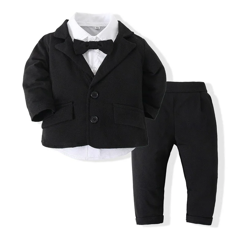 

Kids Sets Toddler Boy Clothes Designer Clothes Host Dress Noble Gentleman Three-piece Suit Shirt Jacket Pants Childrens Clothing