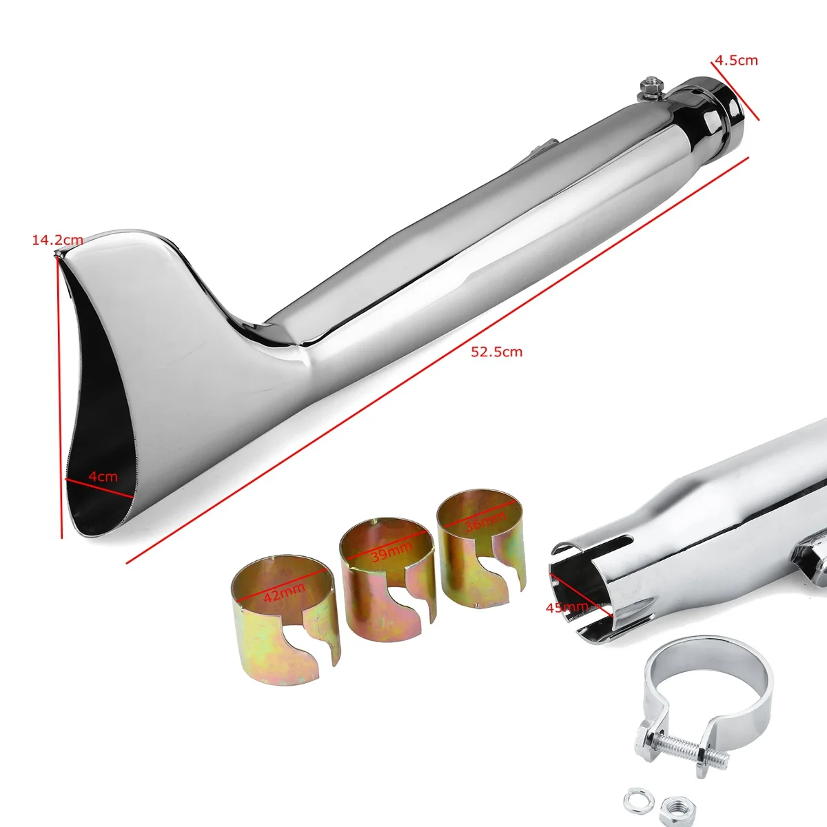 Retro Motorcycle Fishtail Exhaust Mufflers Pipe Cafe Racer Exhaust Tip Chrome Tail Tube Silencer For Honda/Yamaha/Suzuki
Retro Motorcycle Fishtail Exhaust Mufflers Pipe Cafe Racer Exhaust Tip Chrome Tail Tube Silencer For Honda/Yamaha/Suzuki