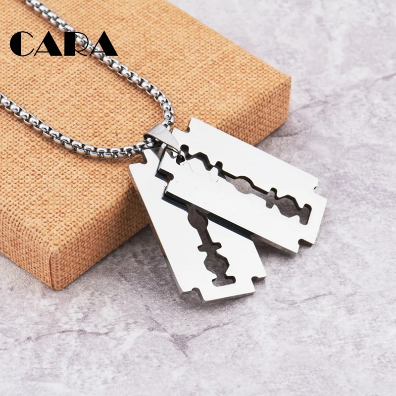 New well polished 316L stainless steel mens stylish jewelry necklace 2pcs shaving blade pendant chain necklace CAGF0308
New well polished 316L stainless steel mens stylish jewelry necklace 2pcs shaving blade pendant chain necklace CAGF0308