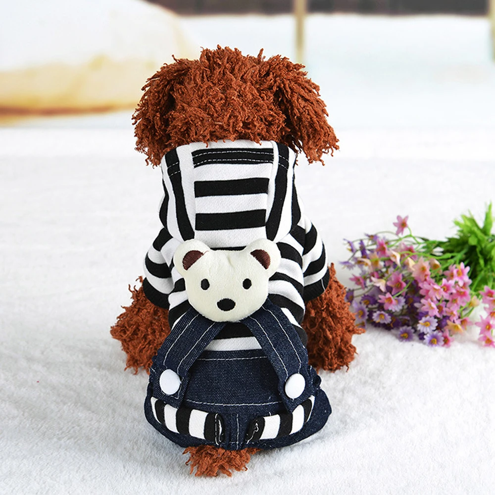 Pet Clothes Striped Dog Jumpsuits With Bear On The Back Pet Denim Suspender Skirt Puppy Clothes For Small Medium Dogs Pet Dress
Pet Clothes Striped Dog Jumpsuits With Bear On The Back Pet Denim Suspender Skirt Puppy Clothes For Small Medium Dogs Pet Dress