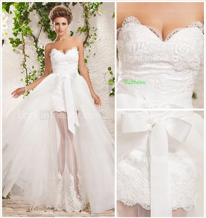 free shipping 2015 vestidos de festa vestido Detachable new Short white ivory lace appliques sweetheart custom wedding dresses
free shipping 2015 vestidos de festa vestido Detachable new Short white ivory lace appliques sweetheart custom wedding dresses