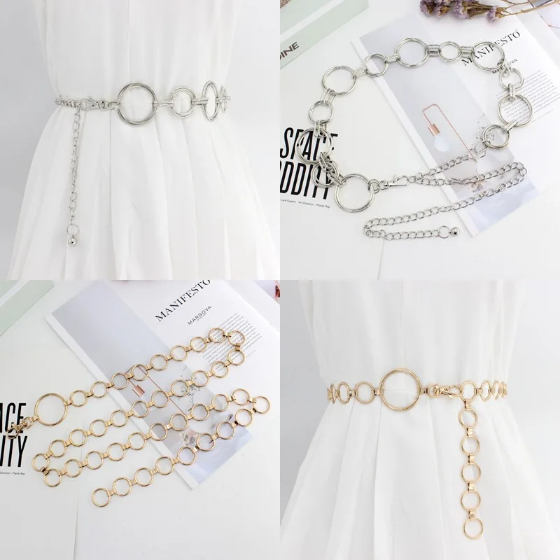 2021 New Arrival Silver Ring Chain Belt Fashion Elegant Gold Metal Female Round Alloy Women Circle Waist Dress Belts
2021 New Arrival Silver Ring Chain Belt Fashion Elegant Gold Metal Female Round Alloy Women Circle Waist Dress Belts