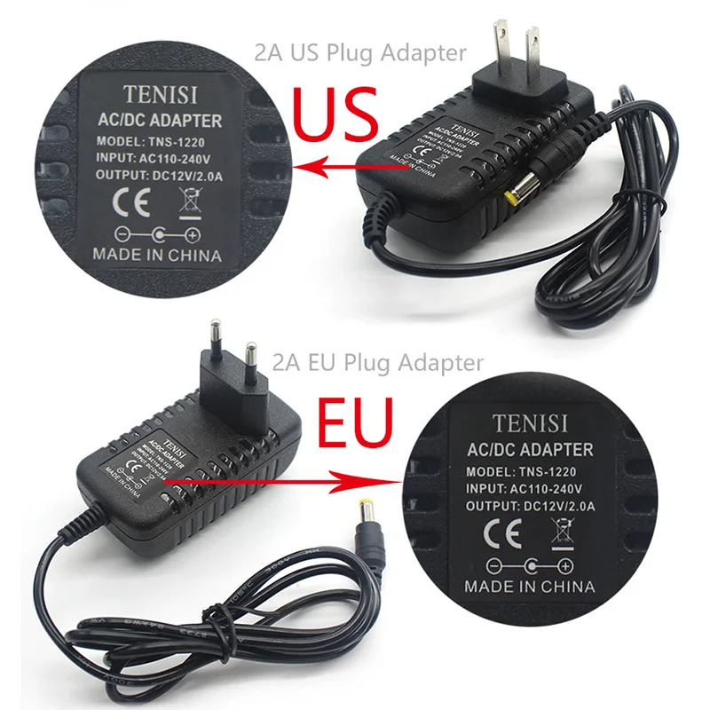 Power Supply Adapter Transformer AC110V 220v To 12v 2A Converter EU/US Plug Adapter 5.5*2.5mm Charger for LED Strip Lights Tape
Power Supply Adapter Transformer AC110V 220v To 12v 2A Converter EU/US Plug Adapter 5.5*2.5mm Charger for LED Strip Lights Tape