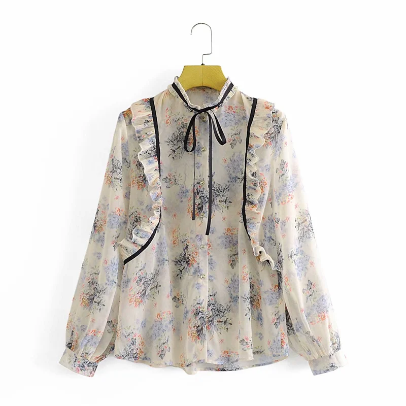 PUWD Casual Woman Loose Seethorugh Print Blouse 2021 Spring Fashion Ladies Ruffles Patchwork Tops Female Elegant Chiffon Blouses
PUWD Casual Woman Loose Seethorugh Print Blouse 2021 Spring Fashion Ladies Ruffles Patchwork Tops Female Elegant Chiffon Blouses