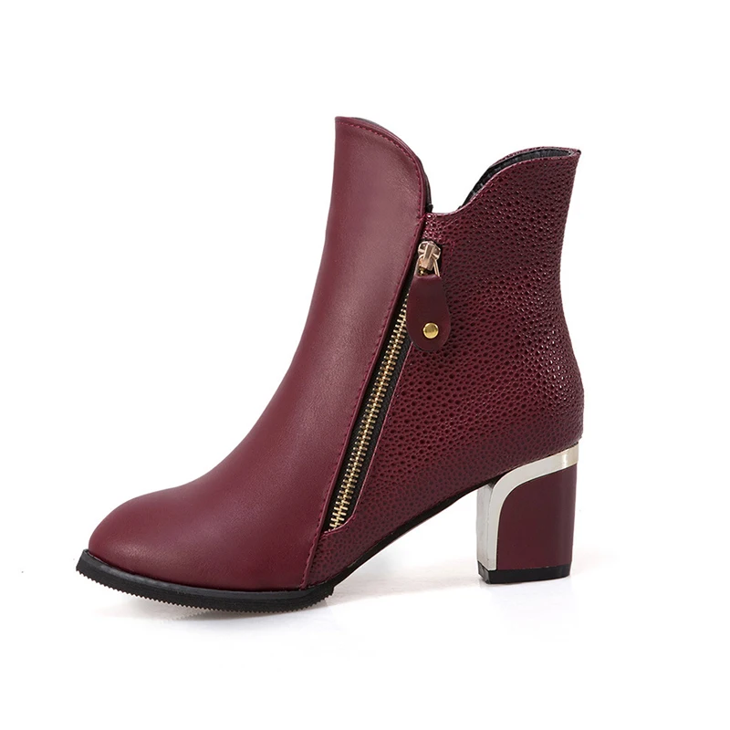 Plus Size 42 Women Ankle Boots Square High Heels Black Leather Botines Mujer 2019 Winter Fashion Gold Zipper Booties Shoes Woman
Plus Size 42 Women Ankle Boots Square High Heels Black Leather Botines Mujer 2019 Winter Fashion Gold Zipper Booties Shoes Woman