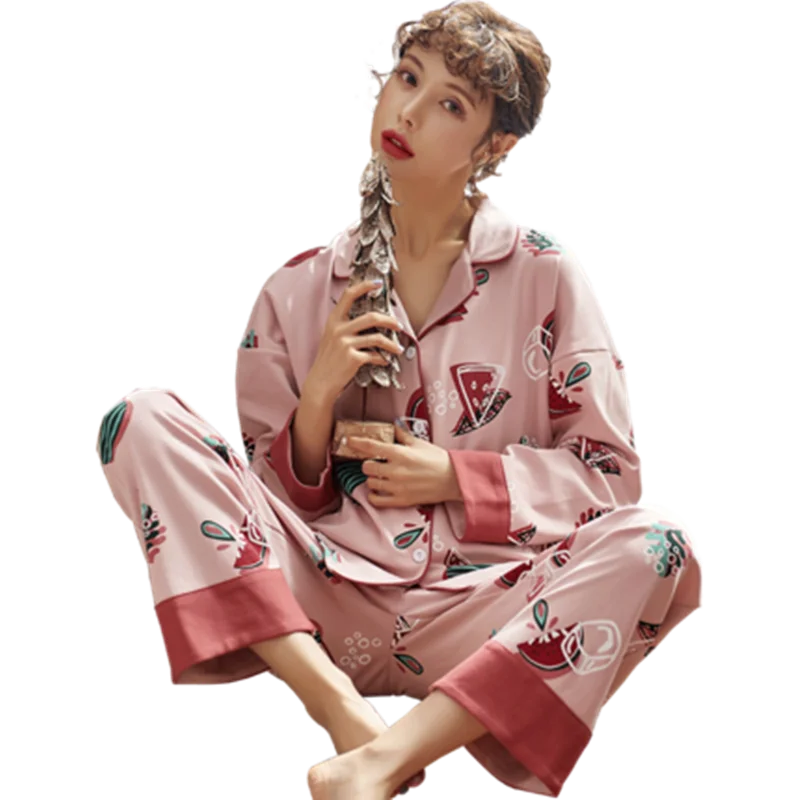 Pajama women's spring and autumn cotton long sleeve lovely home clothes Korean sweet large cotton summer women's two piece set
Pajama women's spring and autumn cotton long sleeve lovely home clothes Korean sweet large cotton summer women's two piece set