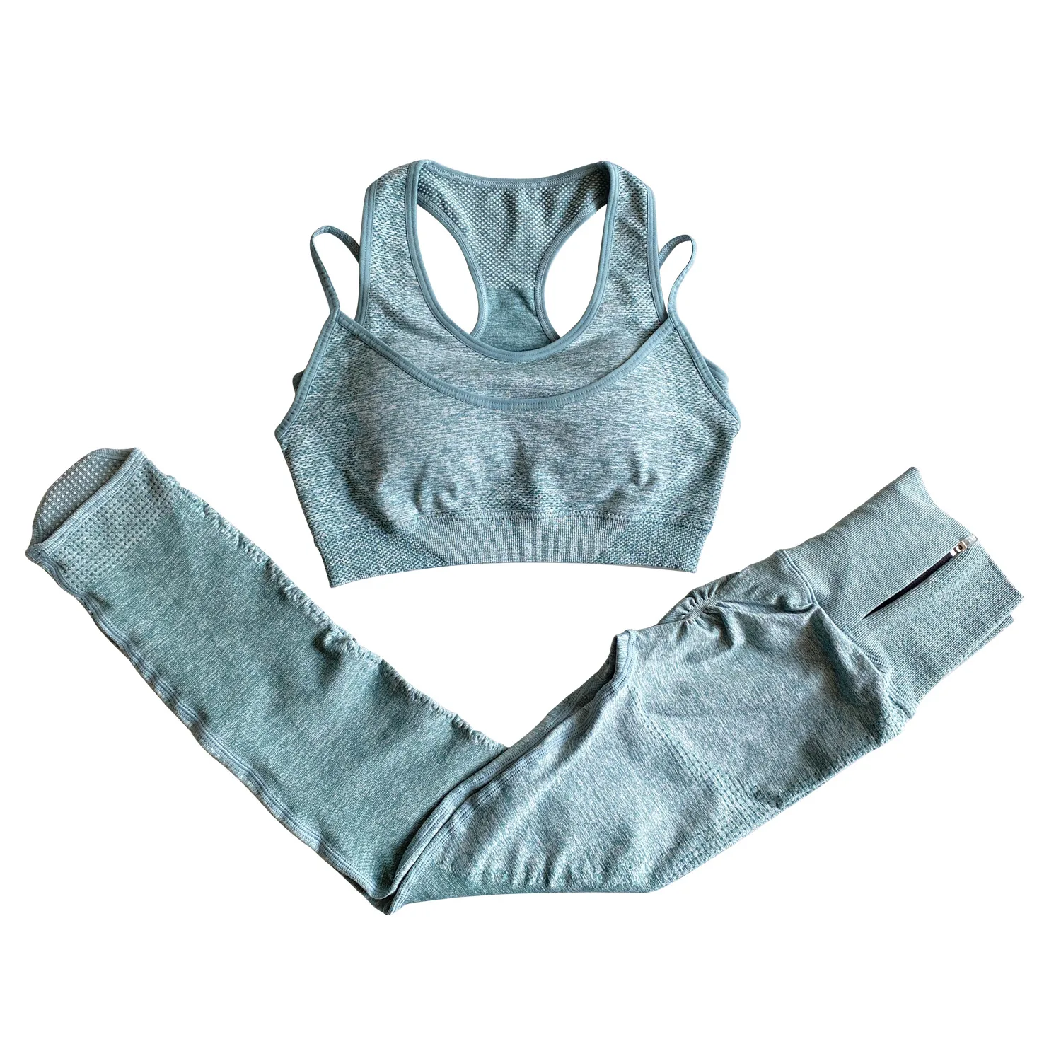 GYM Seamless Yoga Set 2 Piece Set Women Vital Sport Suit Pocket Zipper Elastic High Waist Leggings Padded Sport Bra Fitness Set
GYM Seamless Yoga Set 2 Piece Set Women Vital Sport Suit Pocket Zipper Elastic High Waist Leggings Padded Sport Bra Fitness Set