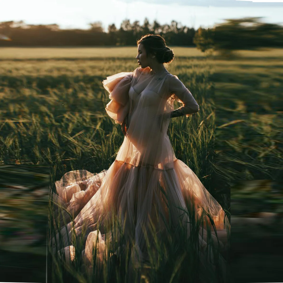 Nude Puffy Sleeve Maternity Shoot Evening Formal Dress Soft Tulle abiye Robe De Soiree Mesh Trendy Fluffy Evening Dress Pleated
Nude Puffy Sleeve Maternity Shoot Evening Formal Dress Soft Tulle abiye Robe De Soiree Mesh Trendy Fluffy Evening Dress Pleated