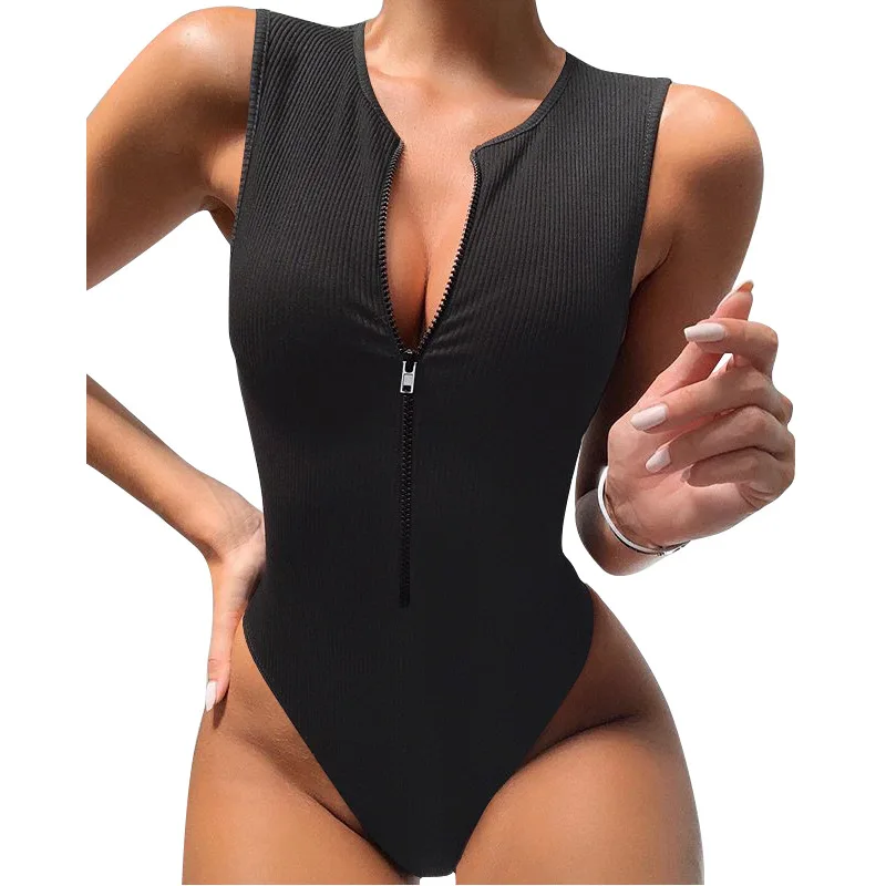 WEPBEL Bodysuits Women's Casual Slim-Fit Zipper Bodysuits Summer Sexy Sleeveless V-neck Solid Color Bodysuits
WEPBEL Bodysuits Women's Casual Slim-Fit Zipper Bodysuits Summer Sexy Sleeveless V-neck Solid Color Bodysuits
