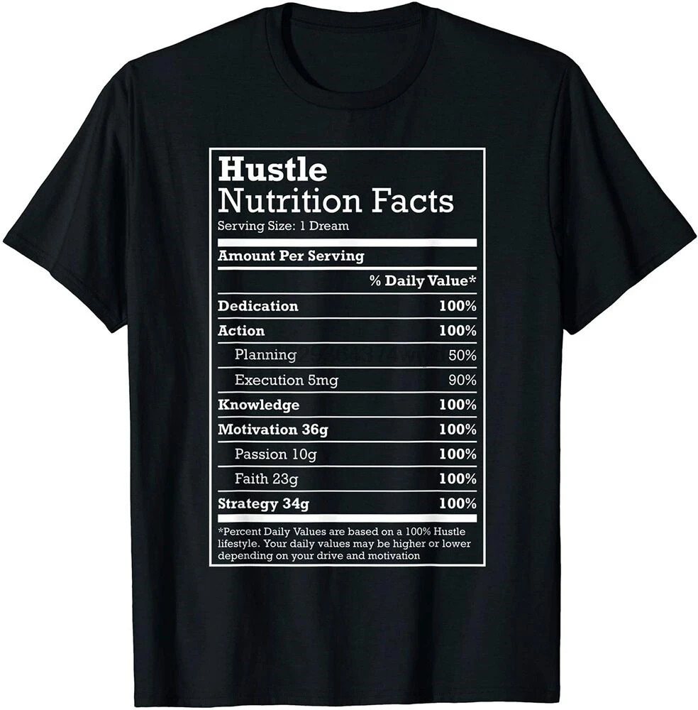 Hustle Nutrition Facts жесткая футболка в стиле хип хоп рождественский подарок на день
