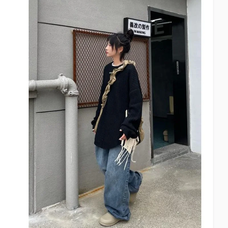 Vintage Women's Sweater Autumn and Winter Loose High Street Harajuku Style Personalized Knitted Top Harajuku Sweater
Vintage Women's Sweater Autumn and Winter Loose High Street Harajuku Style Personalized Knitted Top Harajuku Sweater