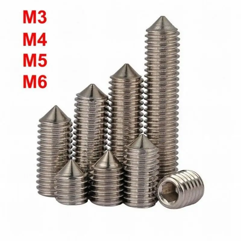 20-50pcs Hex hexagon socket set screw cone point grub screw M3 M4 M5 M6 304 stainless steel set screw
20-50pcs Hex hexagon socket set screw cone point grub screw M3 M4 M5 M6 304 stainless steel set screw