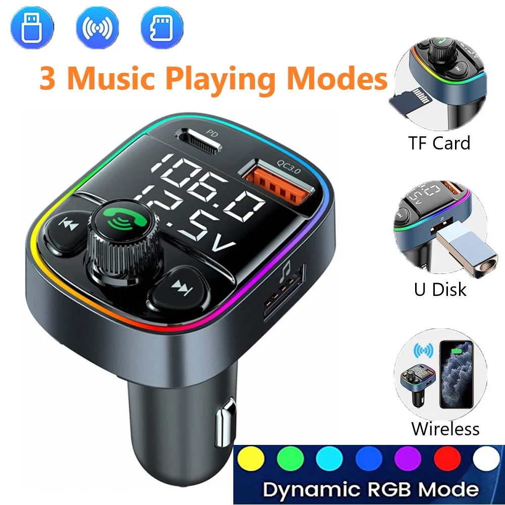 Автомобильное зарядное устройство PD QC3.0, 2 порта USB 5,0 Type-C, Bluetooth, FM-передатчик, громкая связь, Автомобильный MP3-плеер, поддержка порта, U-диск, TF, ...
Автомобильное зарядное устройство PD QC3.0, 2 порта USB 5,0 Type-C, Bluetooth, FM-передатчик, громкая связь, Автомобильный MP3-плеер, поддержка порта, U-диск, TF, ...
