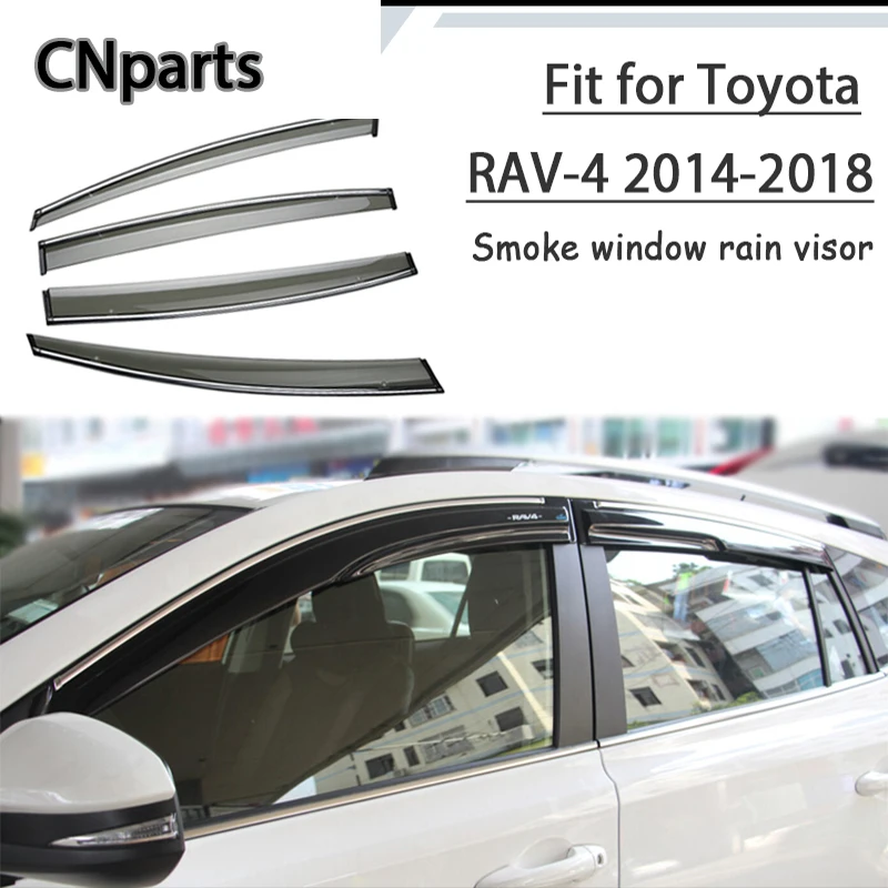 

Auto Parts 4pcs ABS For Toyota RAV4 XA40 2014 2015 2016 2017 2018 Car Smoke Window Visor Keep Fresh Air convection Accessories