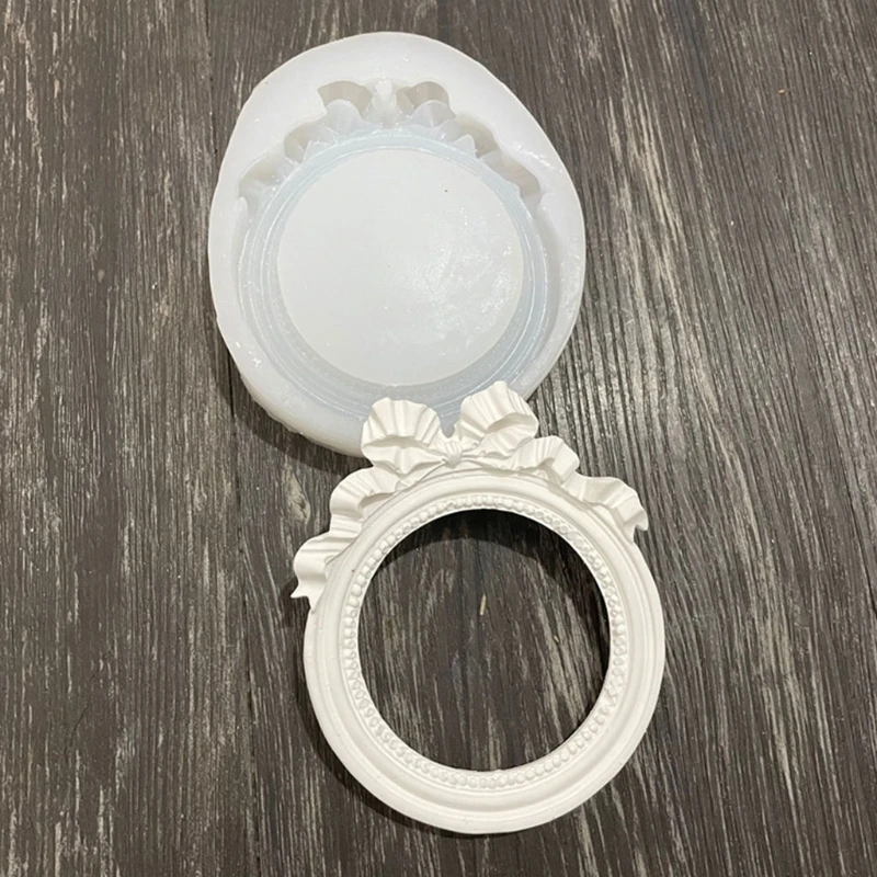 

Vintage Oval Mirror Frames Fondant Silicone Cosmetic Mirror Mould for Cake Decorate Polymer Clay Crafting Sugarcraft