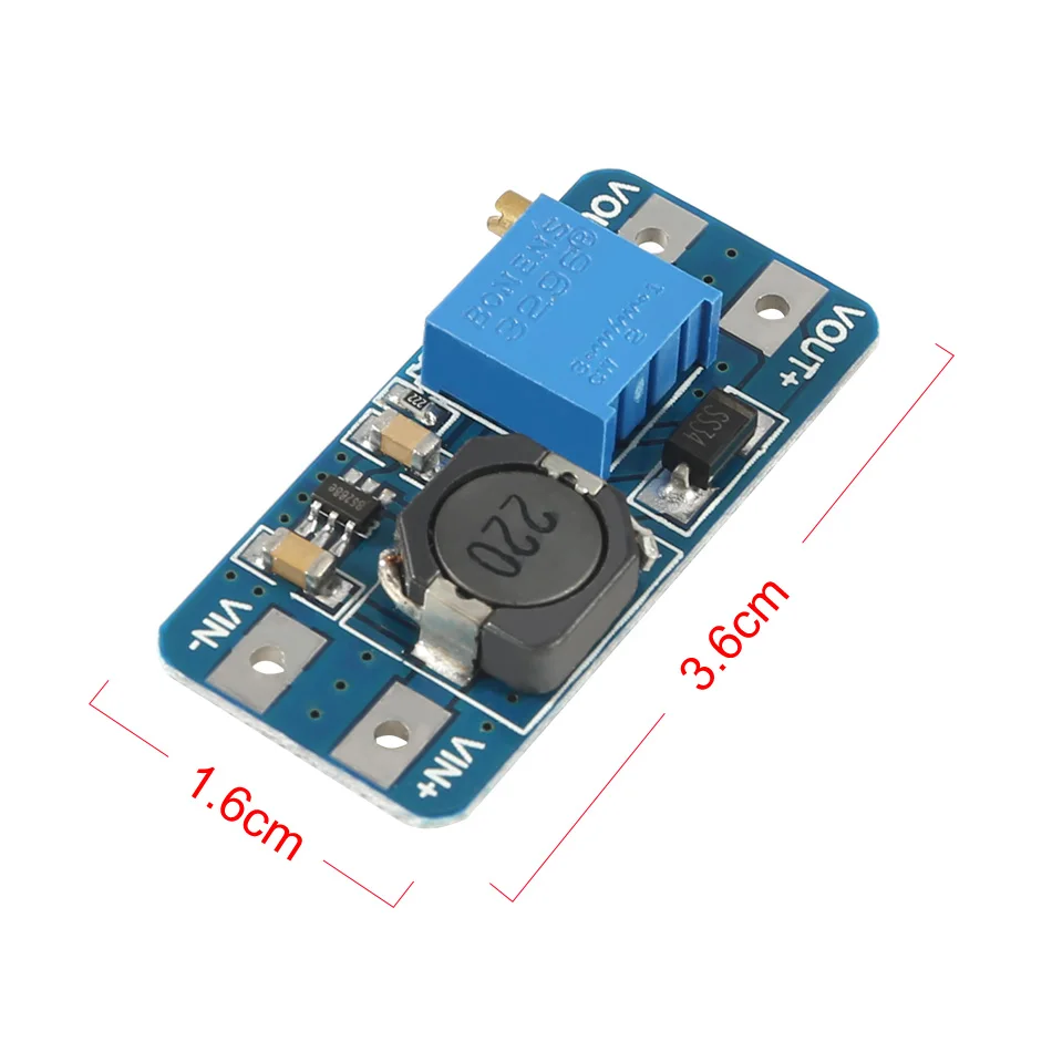 MT3608 DC-DC Adjustable Boost Module 2A Boost Plate Step Up Module with MICRO USB 2V-24V to 5V 9V 12V 28V
MT3608 DC-DC Adjustable Boost Module 2A Boost Plate Step Up Module with MICRO USB 2V-24V to 5V 9V 12V 28V