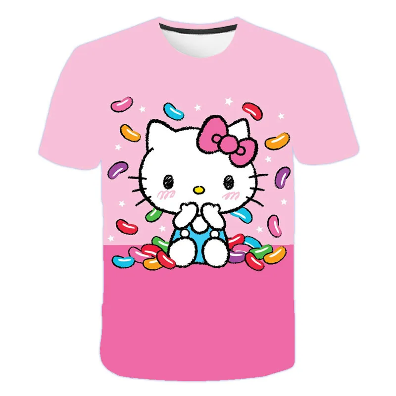 2021 Summer Fashion Anime Boy Girl T-Shirt Cute Pink Dol lHELLO Cat 3D Printing Casual Harajuku Style Short-Sleeved T-Shirt
2021 Summer Fashion Anime Boy Girl T-Shirt Cute Pink Dol lHELLO Cat 3D Printing Casual Harajuku Style Short-Sleeved T-Shirt
