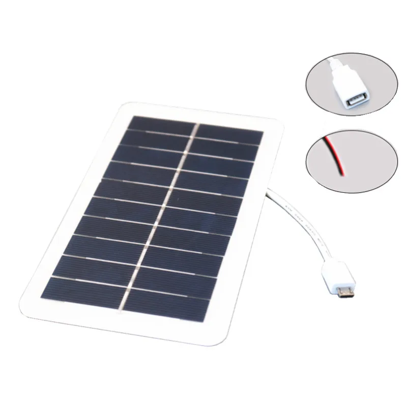 

5V 4W 800mA Solar Panel charger USB/Micro USB output DIY Outdoor/home Solar system