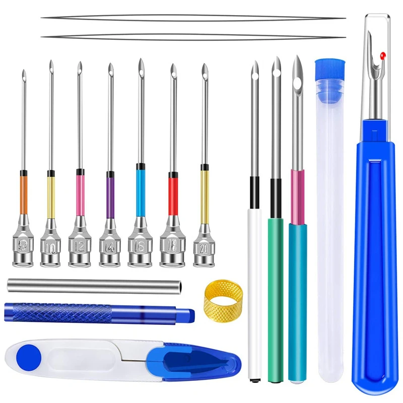 LMDZ 18pcs Punch Needle Craft Embroidery Cross StitchTools Kits Big Seam Ripper Scissors Threader and Thimble Sewing Accessories
LMDZ 18pcs Punch Needle Craft Embroidery Cross StitchTools Kits Big Seam Ripper Scissors Threader and Thimble Sewing Accessories
