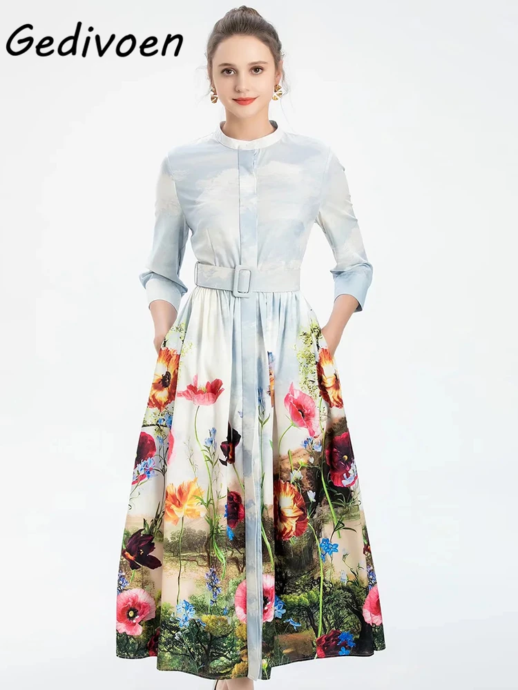 Платье Gedivoen женское длинное с круглым вырезом, Модное Элегантное однобортное платье с поясом и карманами, до щиколотки, весна
Платье Gedivoen женское длинное с круглым вырезом, Модное Элегантное однобортное платье с поясом и карманами, до щиколотки, весна