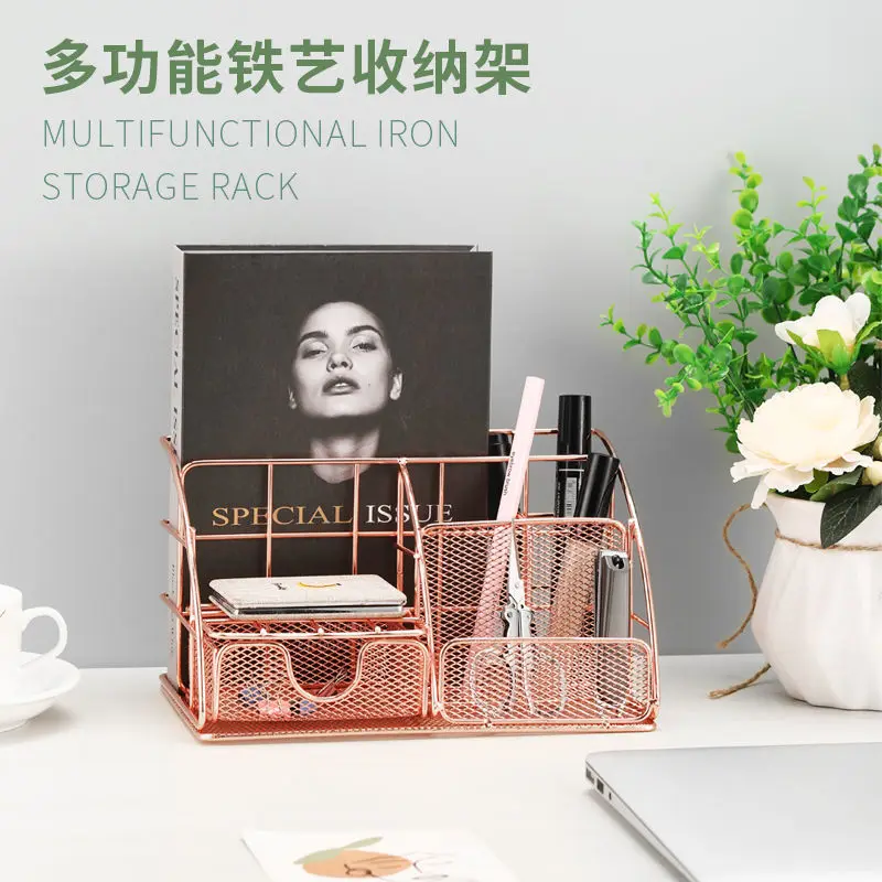 2021 Rose Gold Desk Drawer Storage Box Storage Magazine Rack with Pen Holder Handmade Metal File Office Organizer Paper Tray
2021 Rose Gold Desk Drawer Storage Box Storage Magazine Rack with Pen Holder Handmade Metal File Office Organizer Paper Tray
