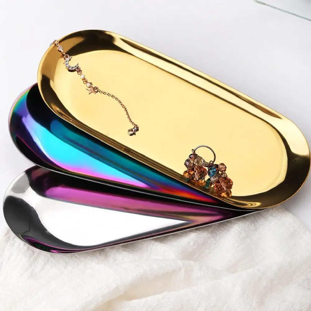 Serving Trays Wide Application Multi-function Stainless Steel Rust Resistant Cosmetics Jewelry Organizer for Home Storage Tray
Serving Trays Wide Application Multi-function Stainless Steel Rust Resistant Cosmetics Jewelry Organizer for Home Storage Tray