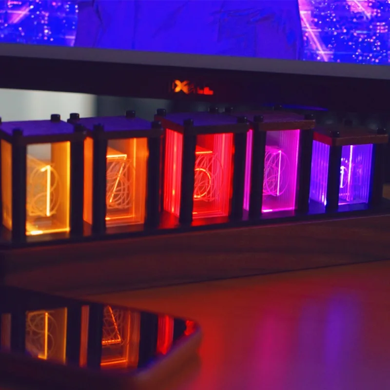 6 Bit RGB Imitated Glow Nixie Tube Time Display Clock Creative LED Electronic Retro Digital Solid Wood Ornaments Fluorescent
6 Bit RGB Imitated Glow Nixie Tube Time Display Clock Creative LED Electronic Retro Digital Solid Wood Ornaments Fluorescent