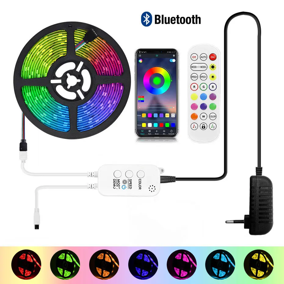 Светодиодная лента с Bluetooth 12 В 5050 RGB 5/10/15/20 м | Лампы и освещение