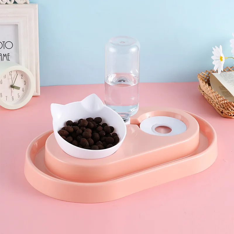 Cute Cat Shaped Bowl Food Water Feeder Raised Cat Bowl Stainless Steel Plastic Automatic Dog Drinking Water Bottle Bowl for Cat
Cute Cat Shaped Bowl Food Water Feeder Raised Cat Bowl Stainless Steel Plastic Automatic Dog Drinking Water Bottle Bowl for Cat