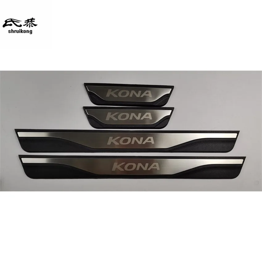 4PCS/Lot ABS Stainless Steel Door Sill Pedal Scuff Plate Cover for 2017-2019 Hyundai KONA OS Car Accessories
4PCS/Lot ABS Stainless Steel Door Sill Pedal Scuff Plate Cover for 2017-2019 Hyundai KONA OS Car Accessories