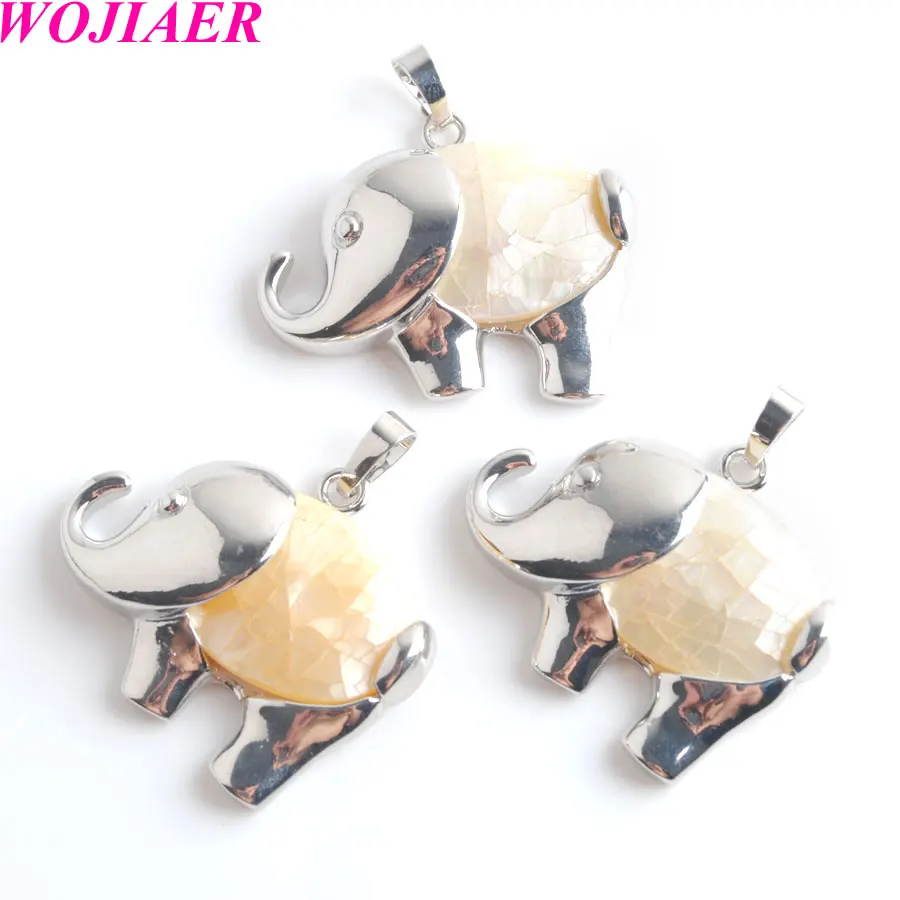 WOJIAER Natural Shell Abalone Shell Yellow Color Alloy Lovely Elephant Animal Pendants Men Women Christmas Jewelry 5PCS PW9046
WOJIAER Natural Shell Abalone Shell Yellow Color Alloy Lovely Elephant Animal Pendants Men Women Christmas Jewelry 5PCS PW9046