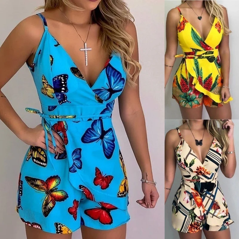 Women Summer Elegant Floral Butterfly Print Sleeveless Deep V Neck Casual Print Jumpsuit Summer Romper Women Jumpsuit
Women Summer Elegant Floral Butterfly Print Sleeveless Deep V Neck Casual Print Jumpsuit Summer Romper Women Jumpsuit