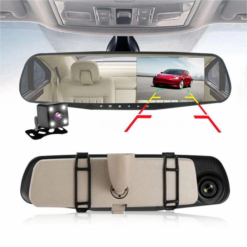 Dual Lens Car DVR Camera Full HD 1080P Video Recorder Rearview DVR Mirror With Rear view DVR Dash cam Auto registrater
Dual Lens Car DVR Camera Full HD 1080P Video Recorder Rearview DVR Mirror With Rear view DVR Dash cam Auto registrater