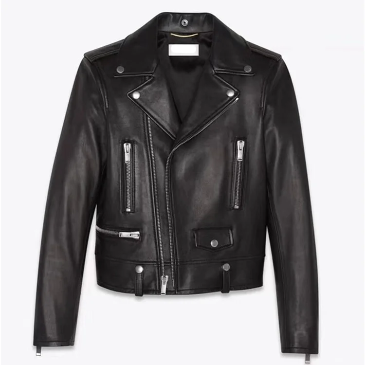 Leather women's motorcycle clothes sheep leather real leather jacket men's large couple's classic black suit
Leather women's motorcycle clothes sheep leather real leather jacket men's large couple's classic black suit