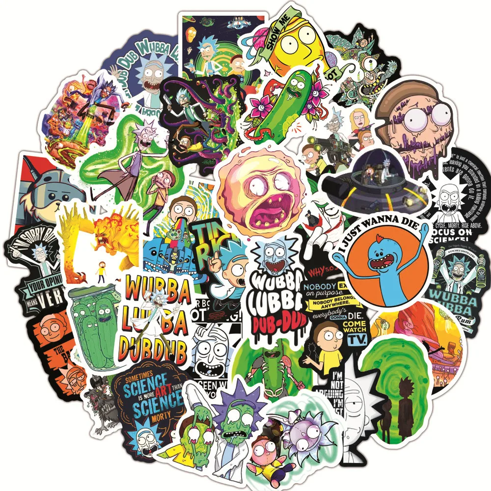 50 шт., водонепроницаемые стикеры в стиле аниме «мертвый и Рик»
50 шт., водонепроницаемые стикеры в стиле аниме «мертвый и Рик»