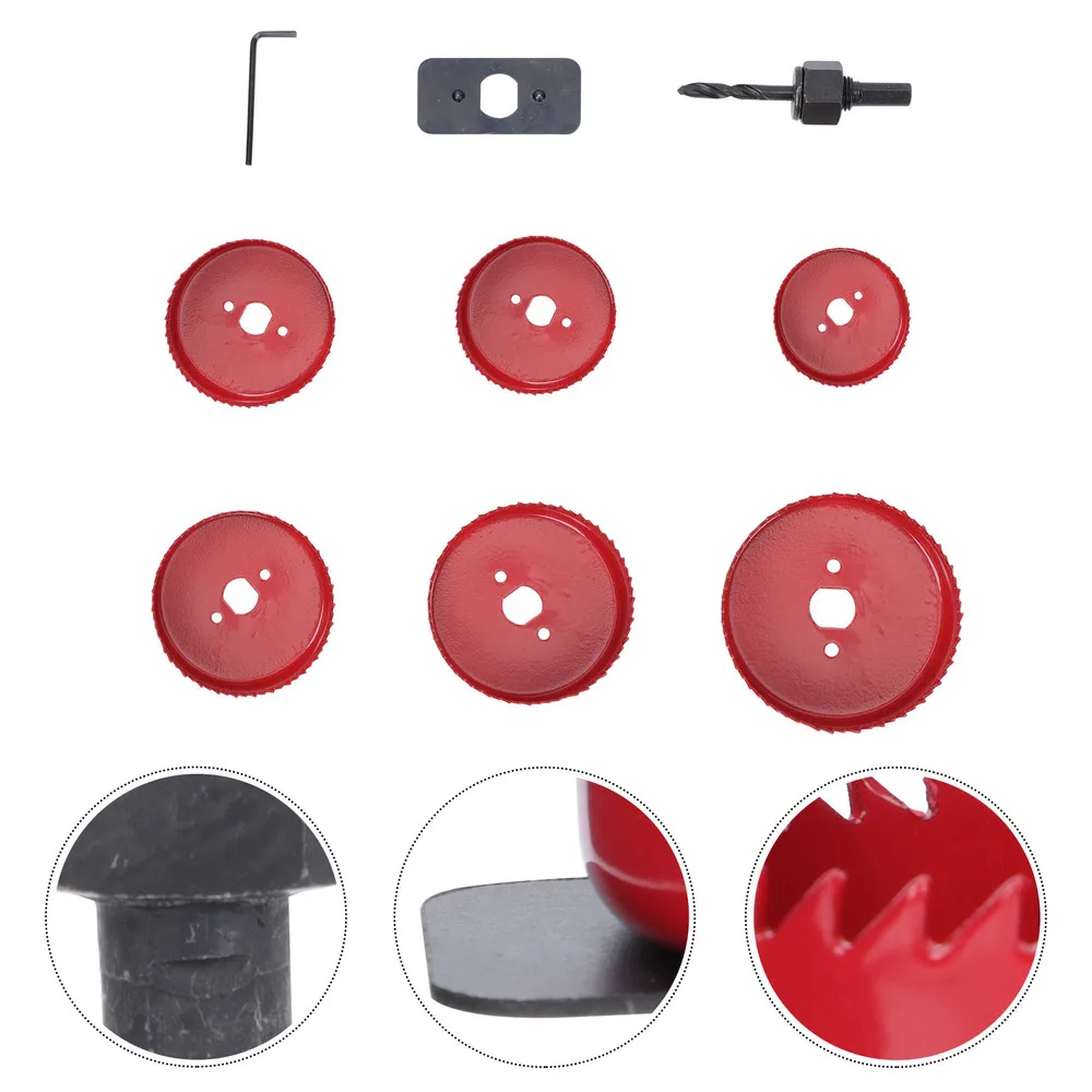 9Pcs Practical Hole Opener Multifunction Punching Tool Woodwork Hand Tool Red
