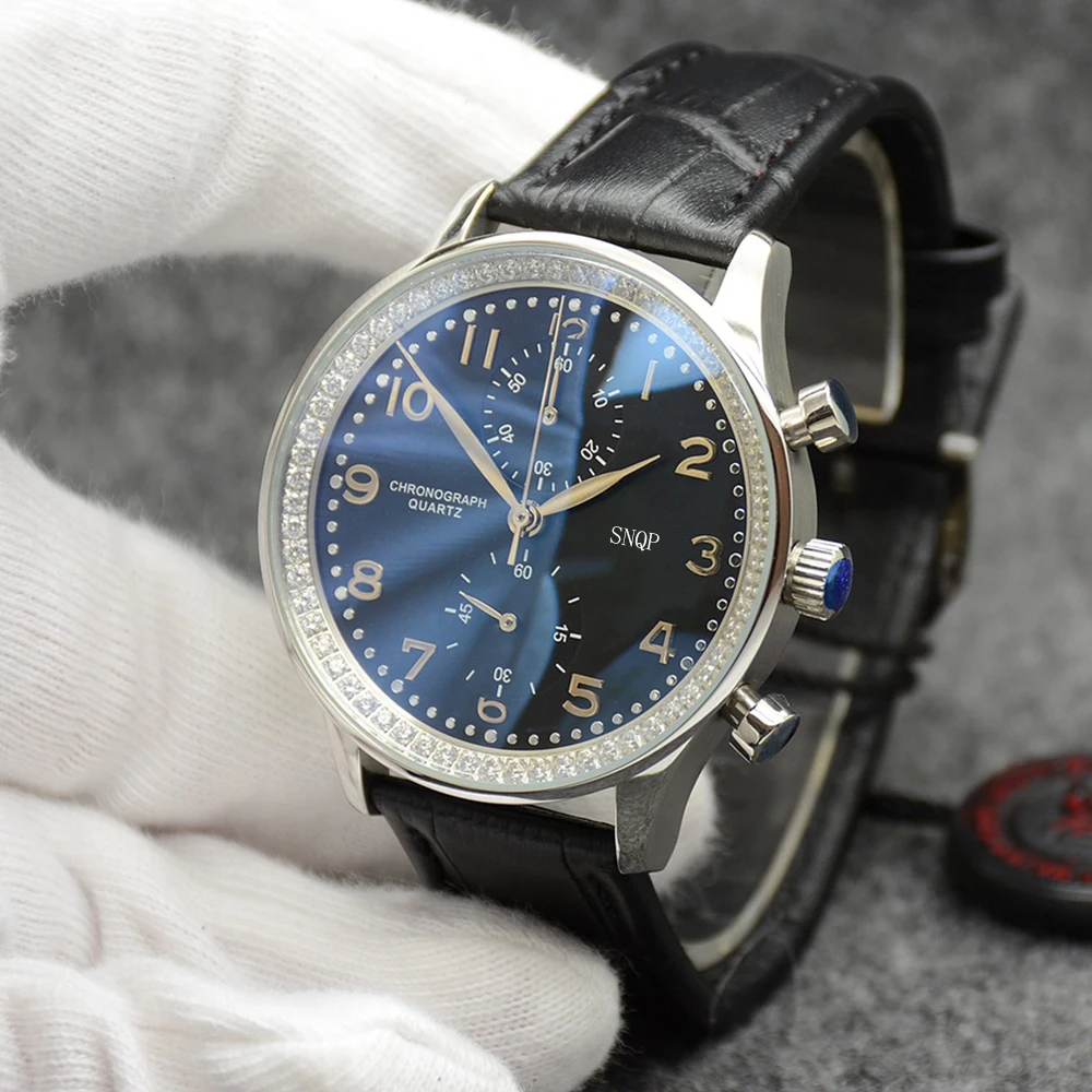 2021 New Men Quartz Watch Chronograph Pilot PORTUGIESER Sapphire Rose Gold Coffee Black Blue Leather Sport White Sport Watches
2021 New Men Quartz Watch Chronograph Pilot PORTUGIESER Sapphire Rose Gold Coffee Black Blue Leather Sport White Sport Watches